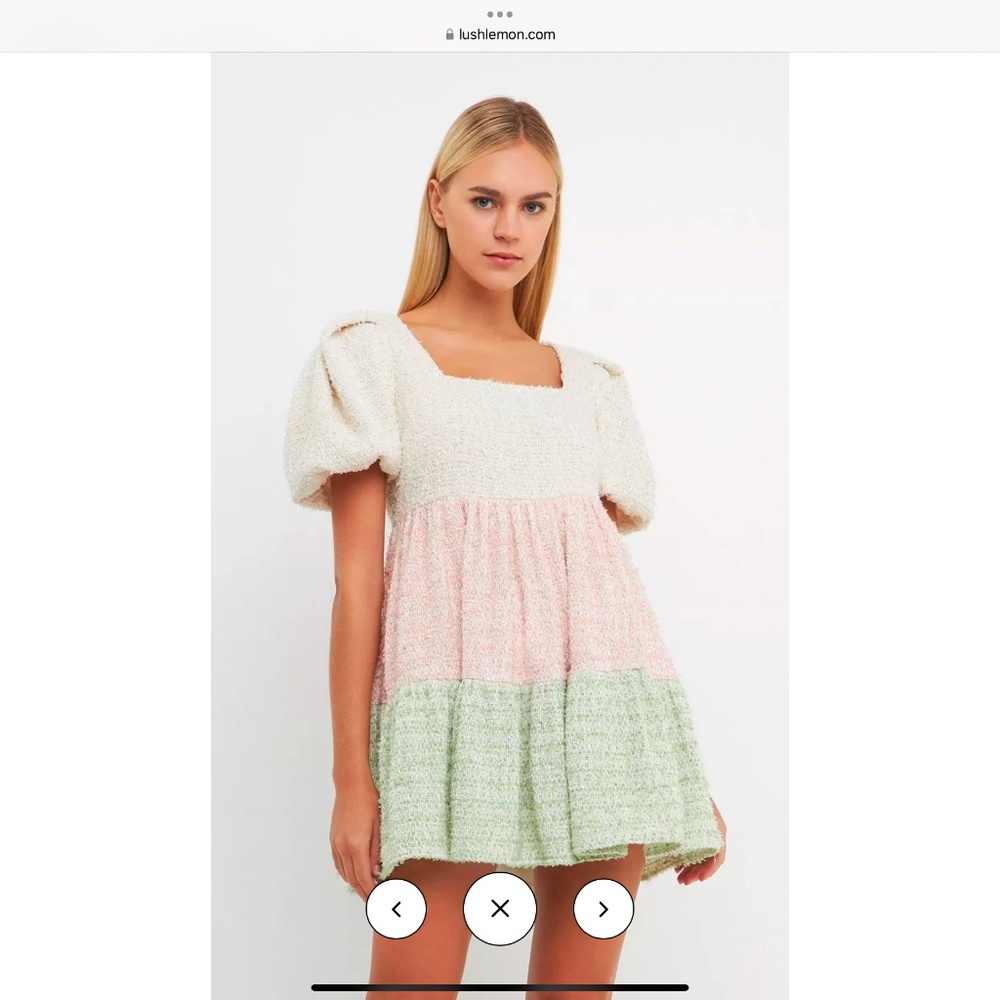English Factory Color Block Tweed Mini Dress NWT